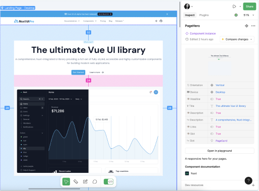 Share it with your developers with the Nuxt UI Figma design kit